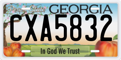 GA license plate CXA5832