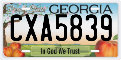 GA license plate CXA5839