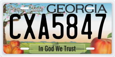 GA license plate CXA5847