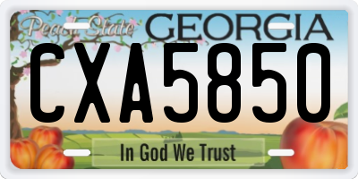 GA license plate CXA5850