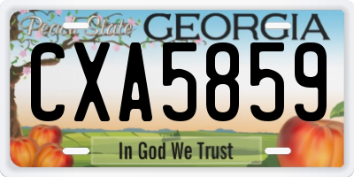 GA license plate CXA5859