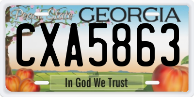 GA license plate CXA5863