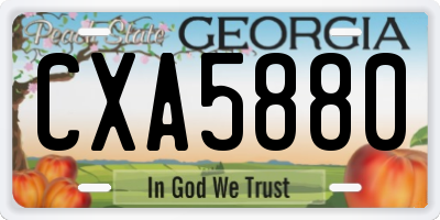 GA license plate CXA5880