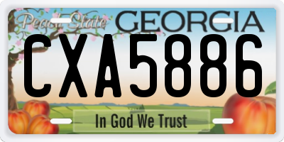 GA license plate CXA5886