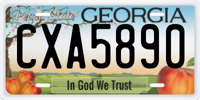 GA license plate CXA5890