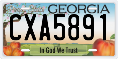 GA license plate CXA5891