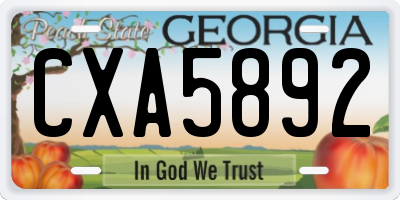 GA license plate CXA5892