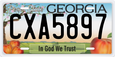 GA license plate CXA5897