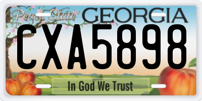 GA license plate CXA5898