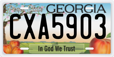 GA license plate CXA5903