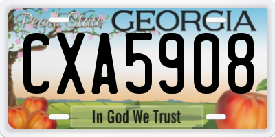 GA license plate CXA5908
