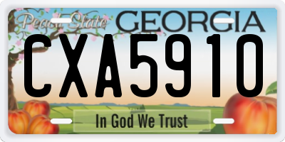 GA license plate CXA5910