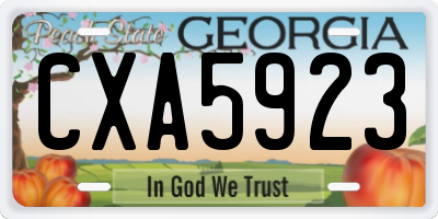 GA license plate CXA5923