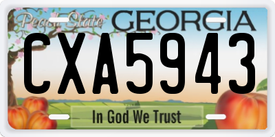 GA license plate CXA5943