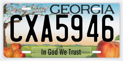 GA license plate CXA5946