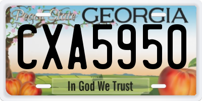 GA license plate CXA5950