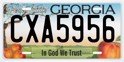 GA license plate CXA5956