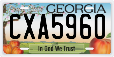 GA license plate CXA5960