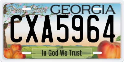 GA license plate CXA5964