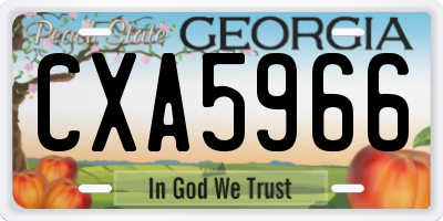 GA license plate CXA5966