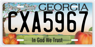 GA license plate CXA5967