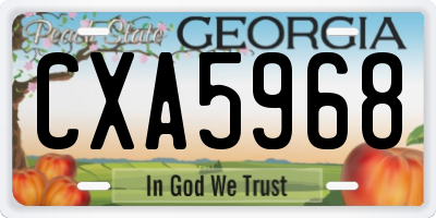 GA license plate CXA5968