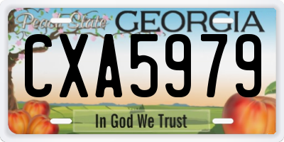 GA license plate CXA5979