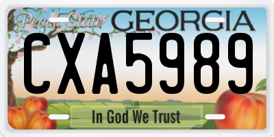 GA license plate CXA5989