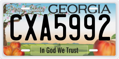 GA license plate CXA5992