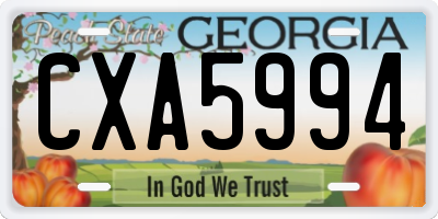 GA license plate CXA5994
