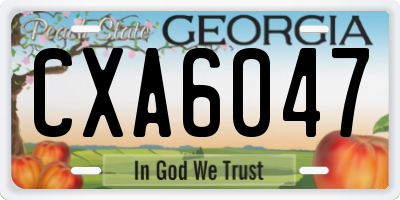 GA license plate CXA6047