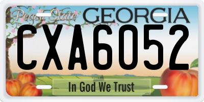 GA license plate CXA6052