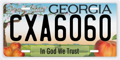 GA license plate CXA6060