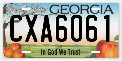 GA license plate CXA6061