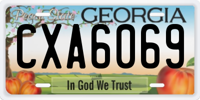 GA license plate CXA6069