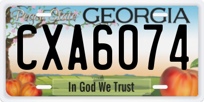 GA license plate CXA6074