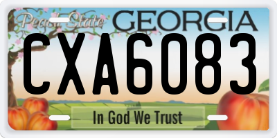 GA license plate CXA6083