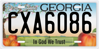 GA license plate CXA6086