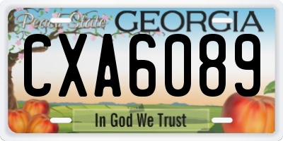 GA license plate CXA6089