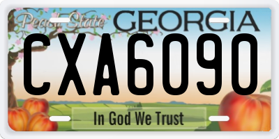 GA license plate CXA6090