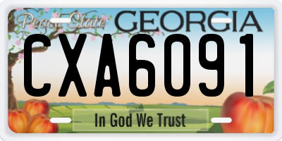 GA license plate CXA6091