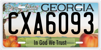 GA license plate CXA6093