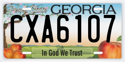 GA license plate CXA6107