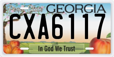 GA license plate CXA6117