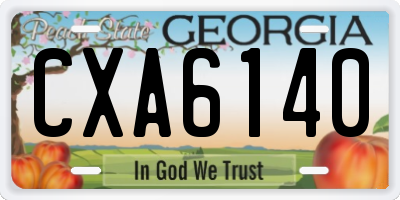 GA license plate CXA6140