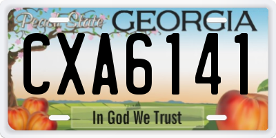 GA license plate CXA6141