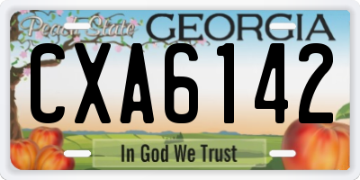 GA license plate CXA6142