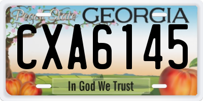 GA license plate CXA6145