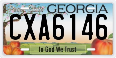 GA license plate CXA6146