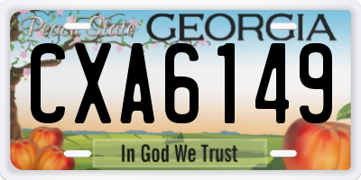 GA license plate CXA6149
